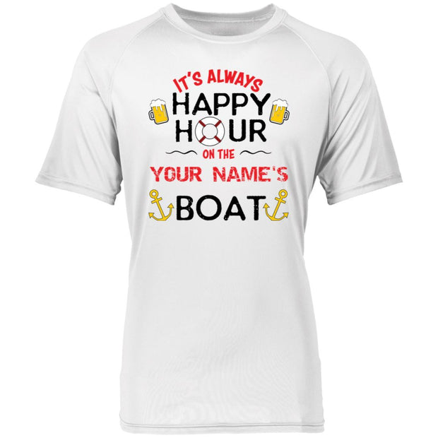 It's Always Happy Hour On Your Boat 2790 Raglan Sleeve Wicking Shirt - Houseboat Kings