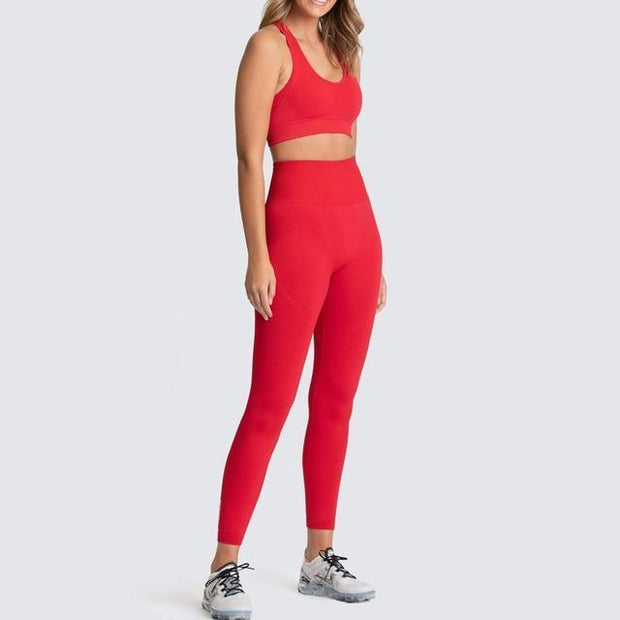 Seamless Gym Set Nylon Woman Sportswear 2 Piece Exercise Leggings Padded Sports Bras Women Fitness Wear Yoga Sets Sports Suits Leggings